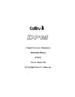Collins Digital Pulmonary Manometer Instruction Manual – 1992